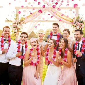 Set di 20 Collane Hawaiane Floreali per San Valentino - Ghirlanda di Fiori Tropicali Rosa per Matrimoni e Feste di Compleanno - Product Image 1