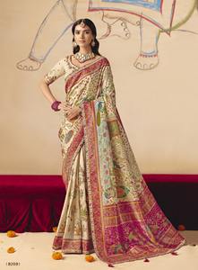 Collection Premium de Sarees en Soie Tissée Élégants pour Mariages et Fêtes, Vêtements Indiens et Pakistanais à Prix de Gros - Product Image 4