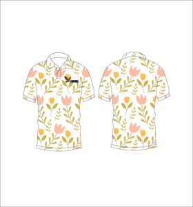 เสื้อโปโลลายดอกทิวลิป พิมพ์ลายตามสั่ง เสื้อโปโลแขนสั้น ชุดกอล์ฟ น้ำหนักเบา ชุดลำลองสำหรับทีม - Product Image 5