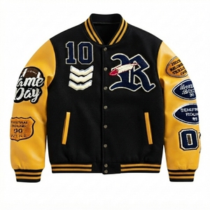 Chaqueta Varsity Unisex de Lana con Logotipo Personalizado, Bordado Chenille, Transpirable y Resistente al Viento, Ropa Exterior Casual de Invierno - Product Image 1