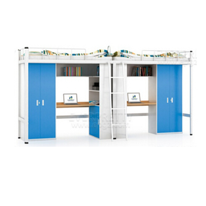 Trường Đại Học ký túc xá đồ nội thất kim loại giường tầng với tủ quần áo và lưu trữ - Product Image 5