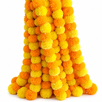 Guirlandes de fleurs de marigold Genda Phool Ladi, 4 pieds, 300g chacune, pour décoration suspendue, Diwali, Pooja, mariage, décorations festives