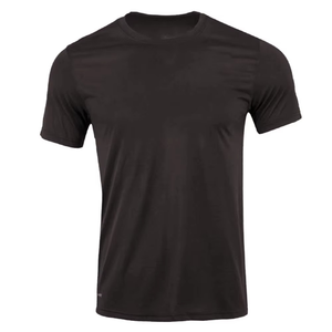 Camiseta de Manga Corta para Hombre, Cuello Redondo, Color Negro, Corte Regular, Secado Rápido, Tejido de Punto, Estilo Casual, Material Jersey - Product Image 1