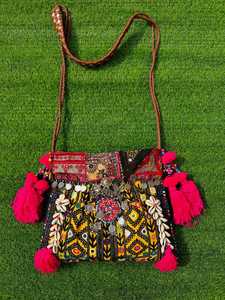 Handcrafted Banjara <b>Patchwork</b> Mini <b>Bag</b> for Ladies Vintage Fashion Cotton Zipper Detachable Sling Design Embroidery Crossbody - Product Image 5