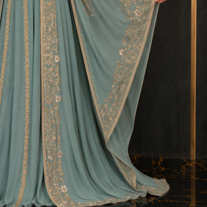 Caftán de Lujo Personalizado con Bordado a Color, Vestido de Noche Modesto con Mangas Casquillo para Mujer, Ropa de Fiesta de Boda, Malla Transpirable, Largo hasta el Suelo - Product Image 4