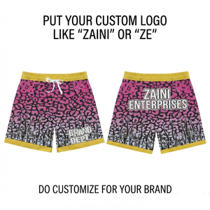 180 GSM Premium Polyester Mesh Custom Logo Sublimation Pink Black Sports Mesh <b>Short</b> OEM ODM Quality Mesh <b>Shorts</b> - Product Image 1