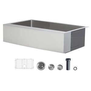 Évier de cuisine encastré simple de 33 pouces en acier inoxydable, style ferme, avec accessoires pour lave-vaisselle - Product Image 1