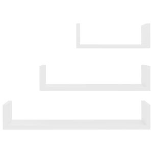 Juego de 3 Estantes de Pared y Exhibición de Madera Sintética Blanca en Tamaños Pequeño, Mediano y Grande - Product Image 4