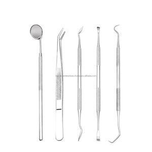 High Quality Stainless Steel Manual Dental <b>Oral</b> <b>Care</b> Kit Including Needle Tweezer Probe Mouth Mirror for Professional Use - Product Image 4