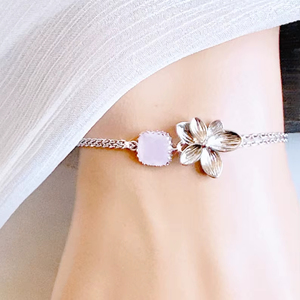 Pink Opal Sterling Silver Rose Gold <b>Bangle</b> Vintage <b>Charm</b> Wedding Bridesmaid Gift Jewelry for Women IGI Certified - Product Image 1