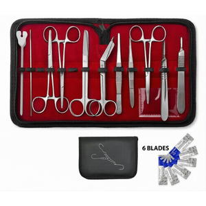 ชุดเครื่องมือผ่าตัดเล็กแบบใช้มือ 18 ชิ้น ผลิตจากเหล็กกล้าไร้สนิมเยอรมัน ใช้ซ้ำได้ พร้อมกระเป๋าพกพาฟรี - Product Image 1