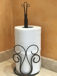 Black Metal Anchor Paper <b>Towel</b> <b>Holder</b> Freestanding Countertop Tissue Roll Stand Coastal Style - Product Image 6