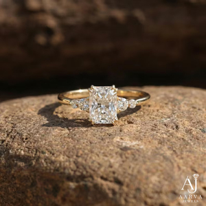 Anillo de Compromiso con Diamante Cultivado en Laboratorio, Corte Esmeralda, Chapado en Oro Rosa, Anillo de Boda de Lujo para Mujer, Certificado IGI, Joyería Vintage - Product Image 2