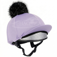 Funda para Casco de Equitación Stable Club, con Pompón de Piel Sintética, Elástica, de Seda, para Competición, Serie Invernal