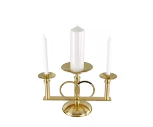 Luxury Vintage Brass Seven Branch Menorah | Handmade Temple Candelabrum | Decorative Religious Wedding Candle Holder Bold - Product Image 3