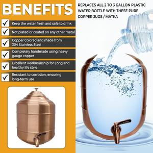 ถังเก็บน้ำทองแดงแท้ 100% พร้อมก๊อกน้ำสแตนเลสและฝาปิด ขนาด 12 ลิตร - Product Image 4