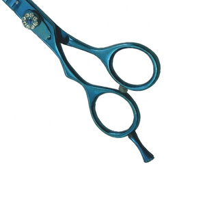 Ciseaux texturisants pour barbier, outils professionnels de salon, acier inoxydable bleu avec vis de réglage en cristal - Product Image 5