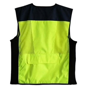 High Visibility <b>Safety</b> Vest Reflective Strips Multi Pocket Breathable Mesh Zipper Closure Workwear <b>Roadway</b> Vest - Product Image 5