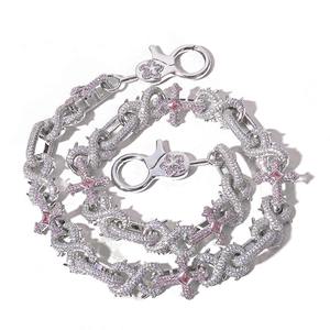 Hip Hop Rhodium Plated Moissanite Iced Link <b>Cross</b> <b>Chain</b> Necklace Luxury Street Fashion Statement Rapper <b>Chain</b> for Men Women Gift - Product Image 1