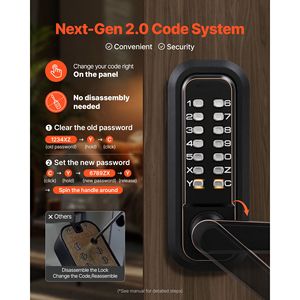 Serratura a Pulsante Singolo con Tastierino Combinato 2.0, Aggiornamento Codice 4-7 Cifre, Serratura Meccanica Senza Chiave per Porta con Pulsante - Product Image 4