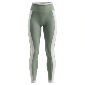Leggings de sport pour femmes, taille haute, longueur intégrale, sans couture, légers, fins, tricotés, extensibles, respirants, confortables - Product Image 1