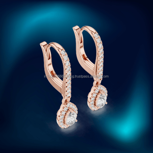 MiraBijou 10K Moissiante Estilo Vintage pendientes de perlas joyería elegante para mujer embalaje personalizado ofrecido - Product Image 1