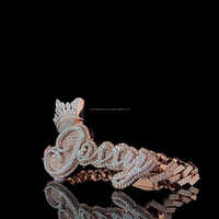 Nouveau nom personnalisé à la mode "Jossy" dernier bracelet à maillons cubains S925 argent or rose et argent deux tons Moissanite Bracelet en diamant