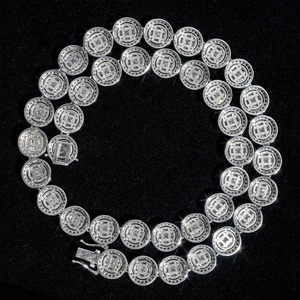 Luxury Iced Moissanite Cluster Tennis Chain Necklace Hip Hop Jewellery Statement Piece Men Women Sterling <b>Silver</b> Gold/<b>Silver</b> - Product Image 2