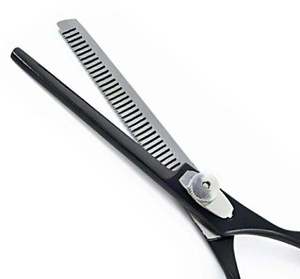 Ciseaux à effiler professionnels noirs de 7 pouces en acier inoxydable pour la coupe et le coiffage des cheveux, à bords tranchants, pour salon et usage domestique - Product Image 4