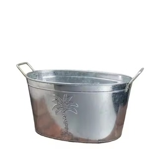 Seau à glace en bois avec doublure métallique, grand bac de refroidissement pour boissons, idéal pour la bière, le vin, les sodas, les fêtes, les bars et comme plateau de présentation - Product Image 5