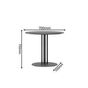 Modern Durable <b>Round</b> Coffee <b>Table</b> with Black Metal Pedestal Base Wood <b>Top</b> Minimalist Living Room Accent Furniture Metal Drake - Product Image 2