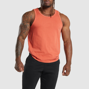 Débardeur Orange Sans Manches pour Homme, Col Rond, Tricoté Uni, Décontracté, pour Entraînement et Fitness – Vente en Gros - Product Image 6