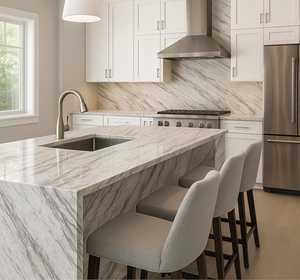 Aspen <b>White</b> Granite Durable Polished Natural Stone Slab for Residential & Commercial Countertops, Floors and Wall <b>Panels</b> - Product Image 1