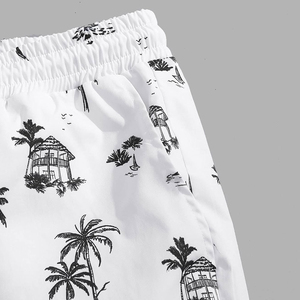 Conjunto de 2 Piezas para Hombre, Verano, Camiseta de Algodón con Estampado de Palmeras y Pantalones Cortos, Estilo Casual, Transpirable, Cuello Redondo - Product Image 6