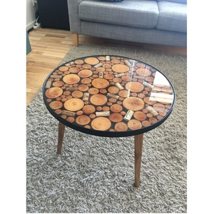 Table en résine époxy artisanale la plus vendue, avec design en bois naturel et finition brillante durable, pour la maison et le bureau, en vente - Product Image 3