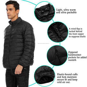 Chaqueta acolchada personalizable de alta calidad para hombre, chaqueta de nieve de invierno resistente a la intemperie, estilo informal negro, cierre de cremallera, Unisex - Product Image 6
