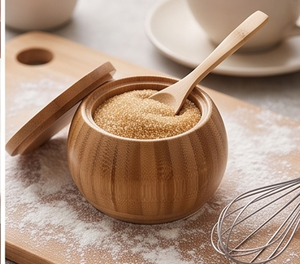 Handcrafted Wooden Salt And Sugar <b>Bowl</b> <b>With</b> <b>Lid</b> And Spoon Herb Spice Storage Container For Kitchen Use Eco Friendly Food Grade - Product Image 6