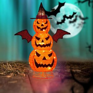 Decorazioni di Halloween da Esterno 3FT - Zucca Illuminata Pieghevole da 37 Pollici con 40 Luci LED, Jack-o'-lantern Estensibile - Product Image 2