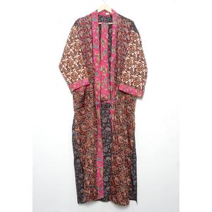 Handmade Indian Women's Vintage Hippie Floral Silk <b>Kimono</b> Quick Dry Nightgown for Summer/Winter Elegant Sexy <b>Beach</b> Wear - Product Image 3