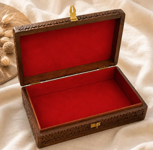 Factory price hand carved <b>wooden</b> jewelry <b>box</b> antique brown mango wood keepsake storage organsizer <b>box</b> - Product Image 4