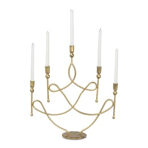 Candélabre en laiton fantaisie à cinq bras, décoration d'intérieur, porte-bougie durable à prix avantageux - Product Image 4