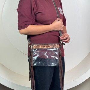 Sac à bandoulière en cuir usiné à la main en PVC transparent personnalisé en gros pour femmes sac à bandoulière de concert transparent approuvé pour stade - Product Image 4