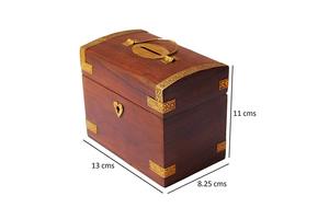 Boîte à trésors en bois Star Craft avec poignée en laiton et serrure en forme de cœur, design antique - Product Image 5