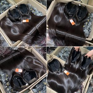 Pelucas de Cabello Humano Liso Sedoso con Efecto Espejo, Extensiones de Cabello Virgen con Doble Trama y Cutícula Intacta, Encaje Frontal HD, 100% Cabello Natural Vietnamita - Product Image 3