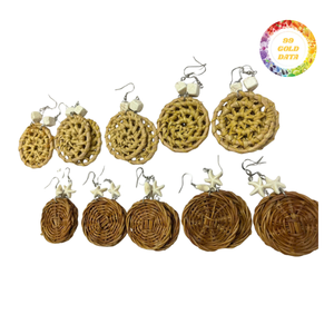 Stylish Handmade Rattan Earrings Coastal Fashion <b>Accessories</b> For Professional Resort Wear And <b>Beach</b> Party Decor - Product Image 1