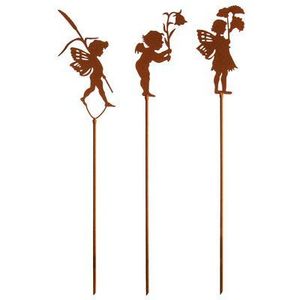 Rust Fairy Garden Stake Metal Flower Pot Decorative Plant Stand <b>Enchanted</b> Garden Planter Accent - Product Image 3