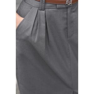 Jupe crayon plissée taille haute CV167, coupe droite, longueur cheville, pour femme de bureau et navetteuse - Product Image 4