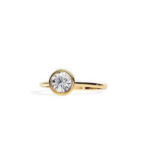 Women's 14k Gold plated Diamond Engagement Ring Round Brilliant Cut prong Setting floral Style Fine Jewelry - Product Image 1