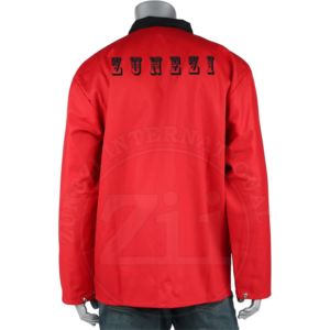 เสื้อแจ็คเก็ตทำงานสีแดง ZUNEZI พร้อมโลโก้ด้านหลัง ตะเข็บเชื่อม ผ้าฝ้าย ทนไฟ ป้องกันไอน้ำ ชุดป้องกันอันตราย - Product Image 5