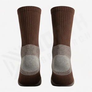 Brown Crew <b>Socks</b> Solid Color Breathable Hiking Sport <b>Socks</b> for Adults Autumn Wear - Product Image 2
